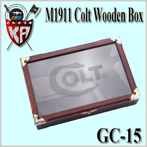 M1911 Colt Wooden Box With Glass