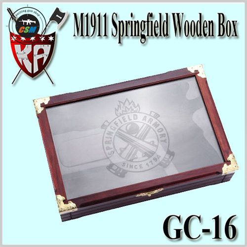 M1911 Springfield Wooden Box With Glass