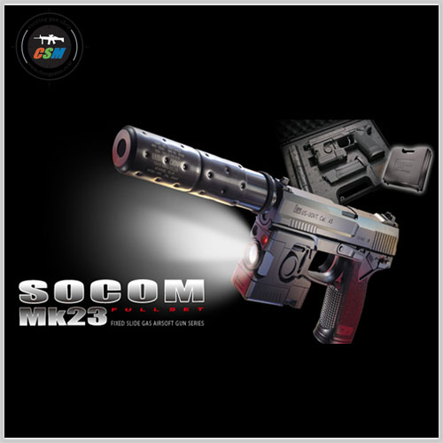 [마루이] SOCOM MK23 FIXED SLIDE + 소음기 + 전용케이스 (MARUI 소콤 고정슬라이드 가스건 핸드건 비비탄총)